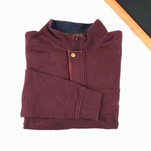 Orvis Signature 1/4 Zip Sweatshirt Size Large in Burgundy